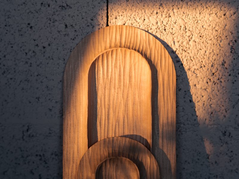 Sculpture de vides-poches en bois massif